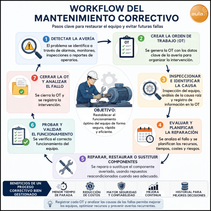 infografía mantenimiento correctivo