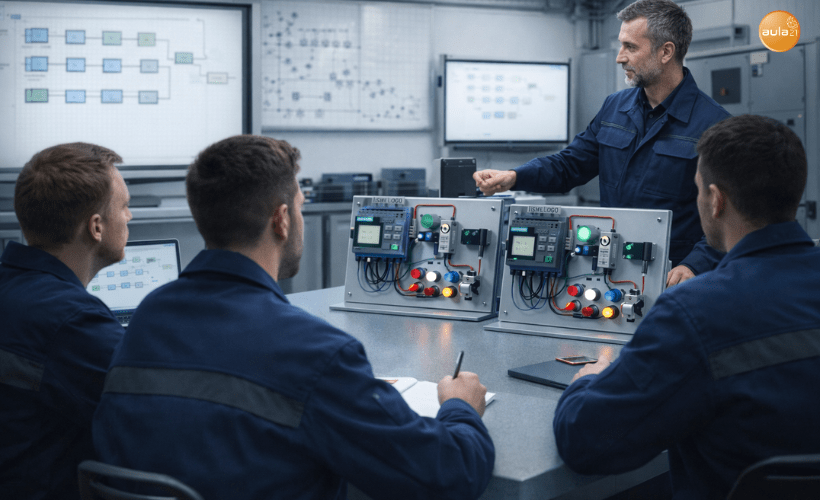 Formación práctica con LOGO! de Siemens en aula técnica de automatización industrial con aplicaciones reales