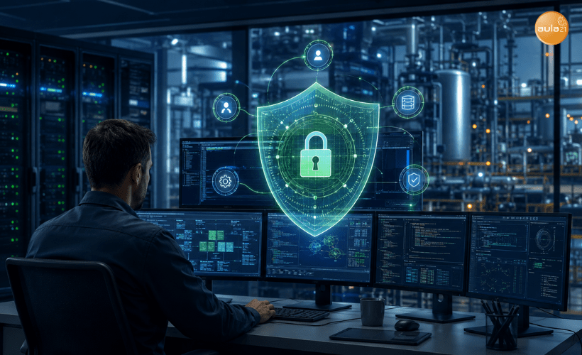 Sistema industrial protegido con mecanismos de seguridad, control de acceso y conexiones seguras en Java