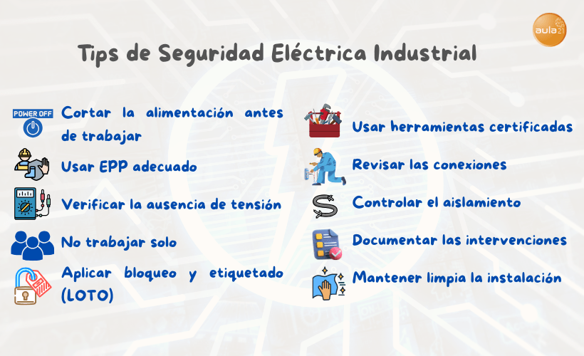 mantenimiento de un circuito eléctrico industrial